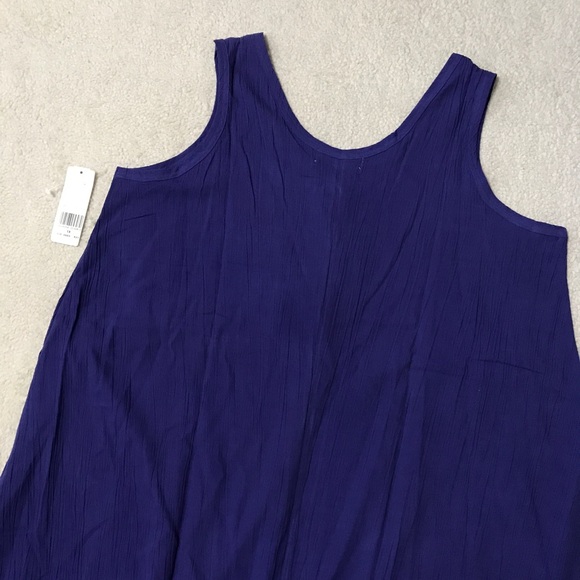 SALE Collette by Miss Elaine Sleeveless Cotton Nightgown Pockets Blue Size 1X - Picture 10 of 10